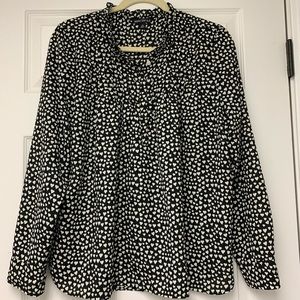 J. Crew Mercantile Blouse Heart Print 12/14